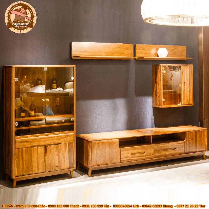 Kệ Tivi Kết Hợp Tủ Đựng Rượu MS 35 sang trọng, hiện đại