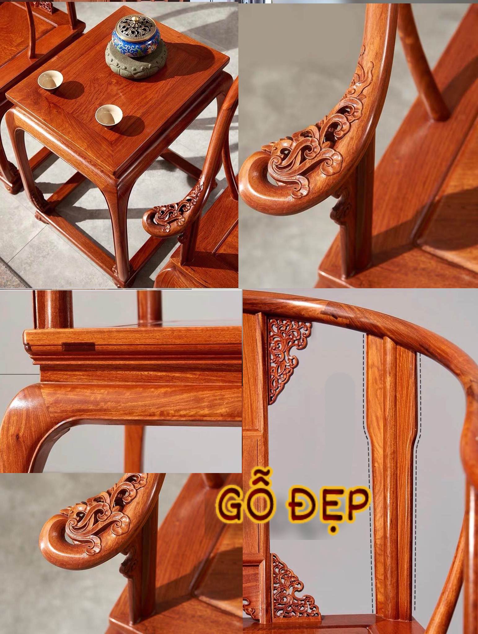 Bàn Ghế 3 Món Minh Đế Cao Cấp BG 2235 bền đẹp