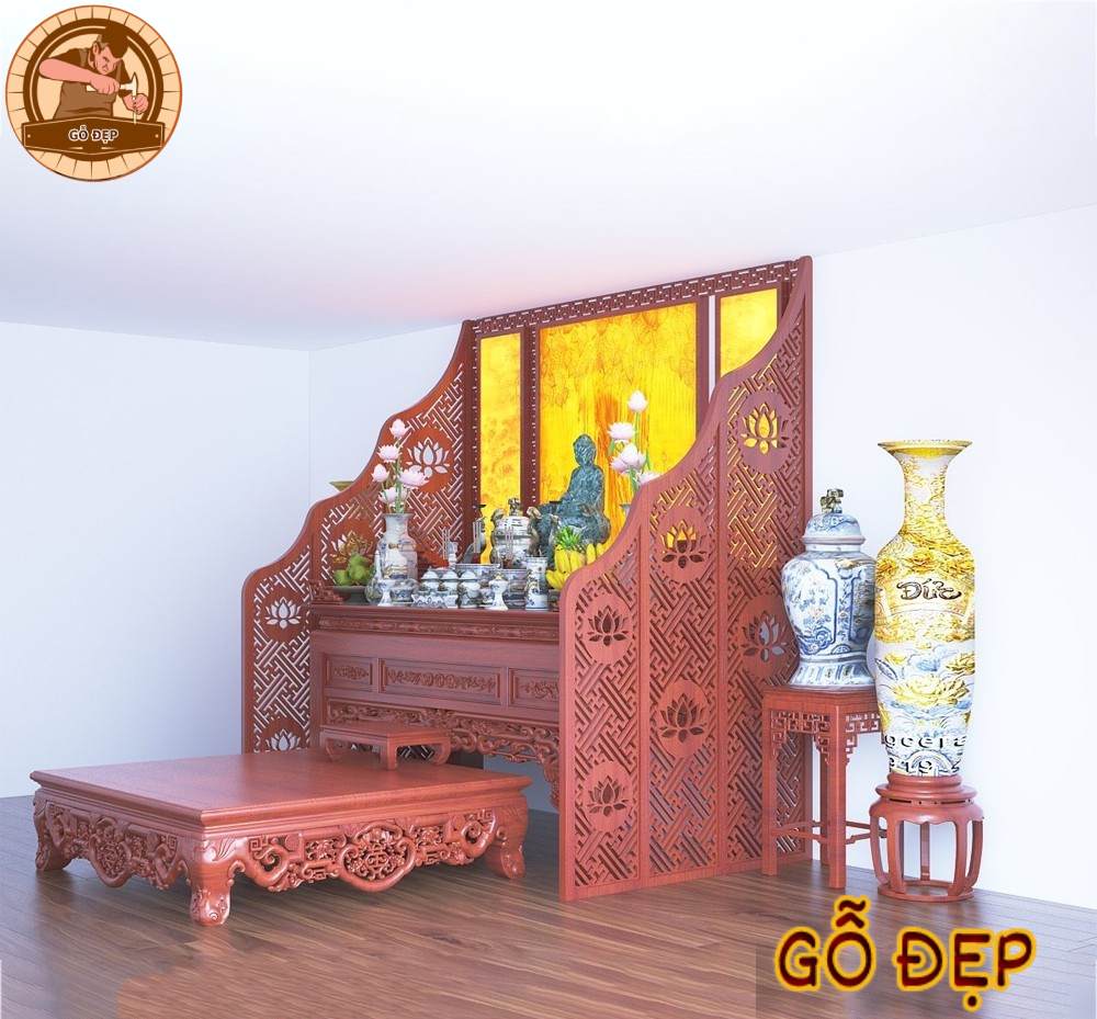 Mẫu án gian thờ Gỗ Gõ BT 199