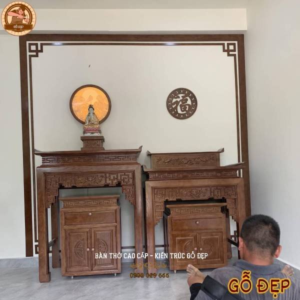 Mẫu Phòng Thờ Phật Và Gia Tiên GT01