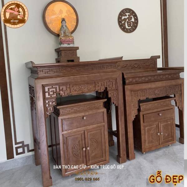 Mẫu Phòng Thờ Phật Và Gia Tiên GT01