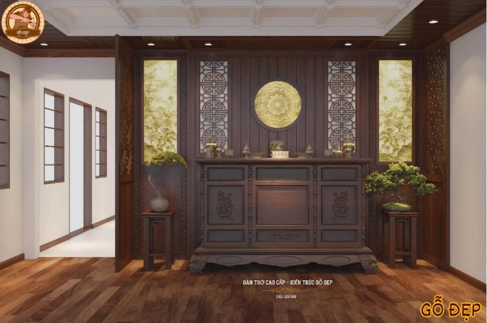Mẫu tủ thờ cao cấp Xưởng Gỗ Đẹp