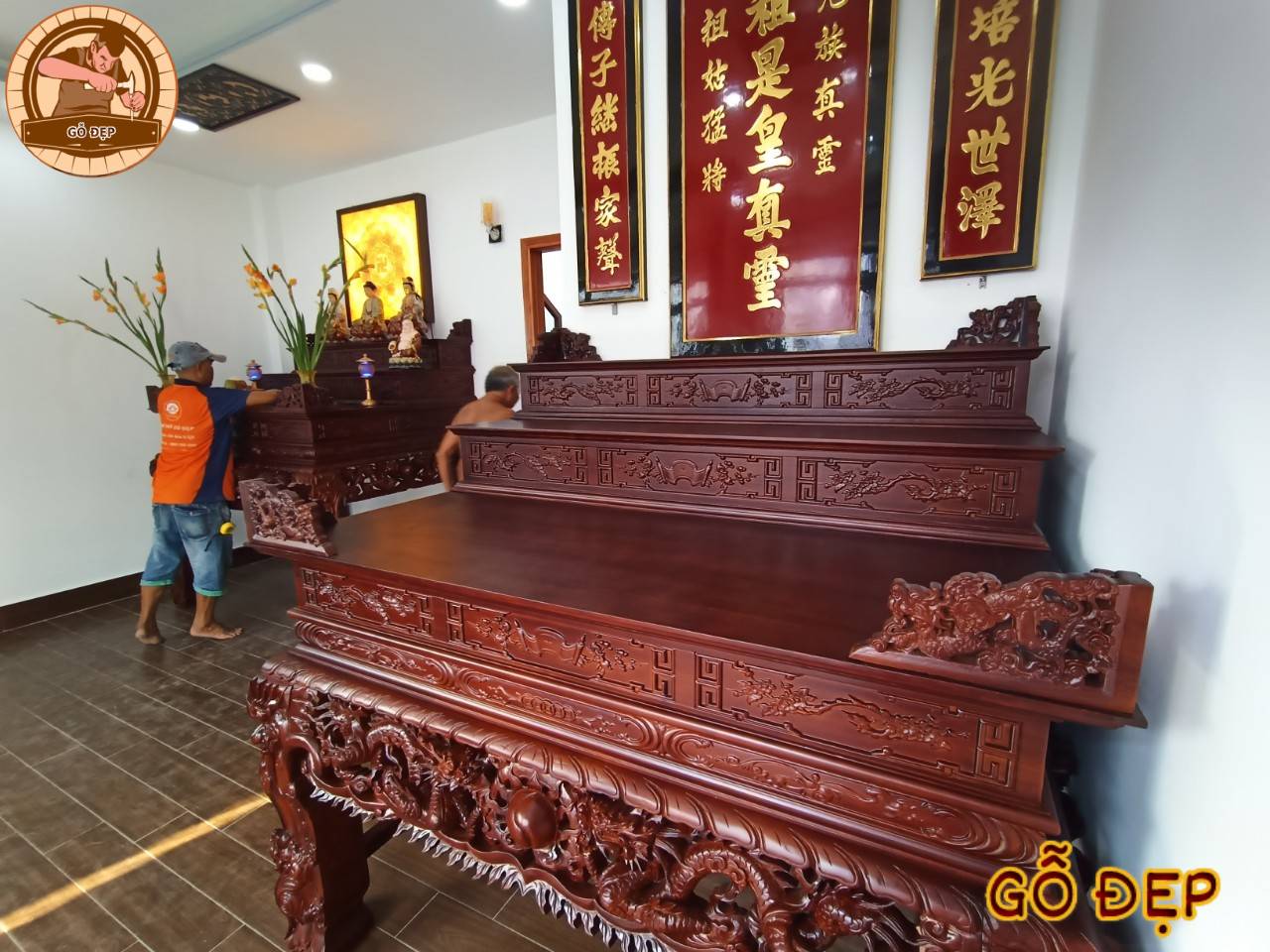 Sập thờ gỗ gụ A6009