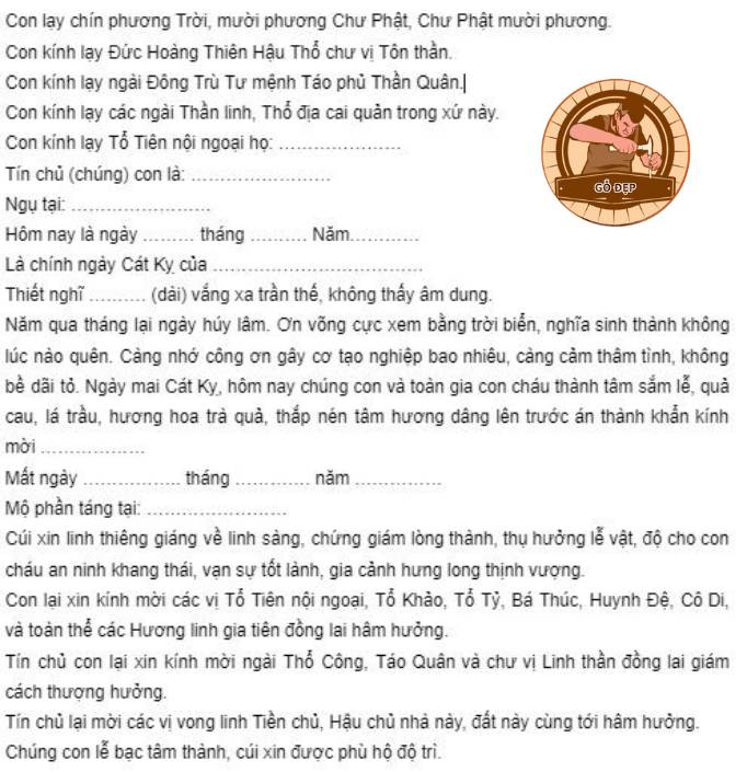 Bài văn khấn tạ mộ vào ngày giỗ