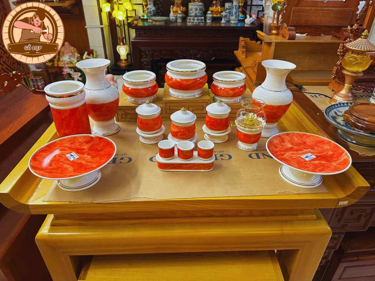 Bộ men rạn chìm - Bát Tràng GS 15 chất lượng và độc đáo