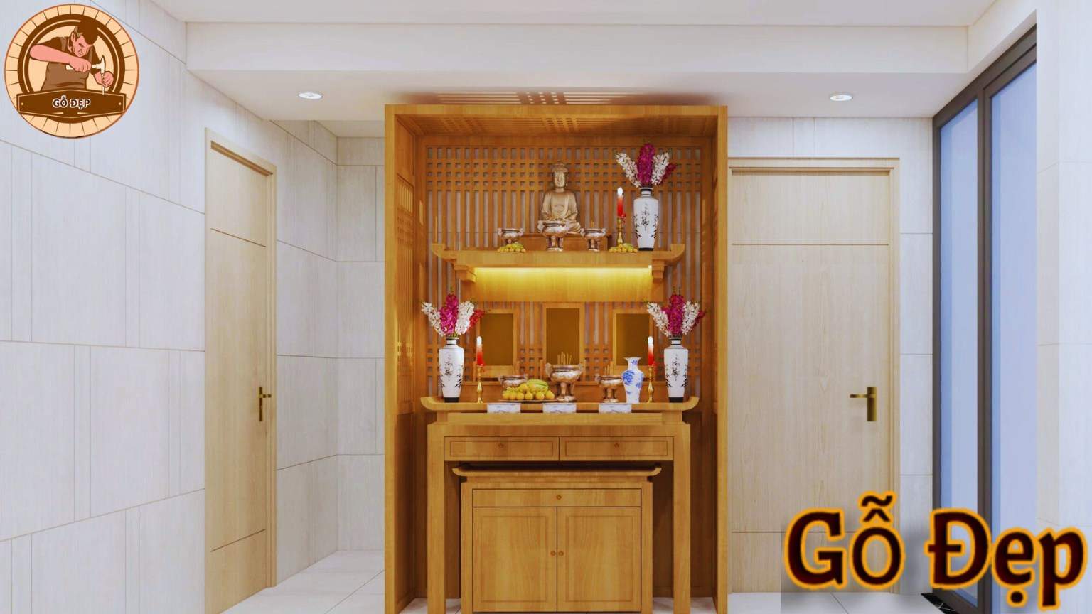 Mẫu bàn thờ chung cư bền đẹp phù hợp với mọi không gian