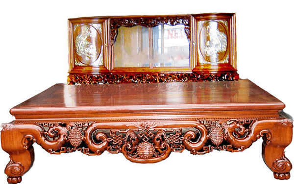 Các mẫu Sập gụ - Tủ chè không nên làm từ kim loại