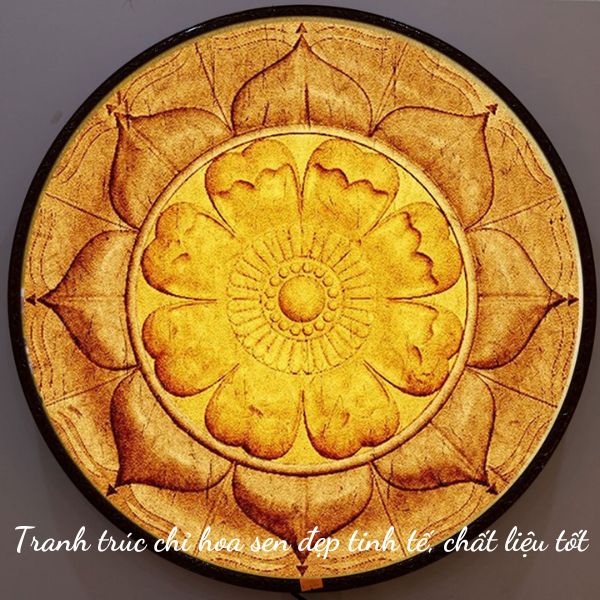 Tranh trúc chỉ hoa sen đẹp tinh tế, chất liệu tốt
