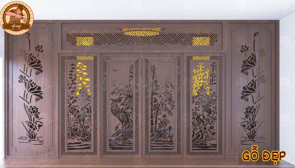 Vách ngăn phòng thờ đẹp