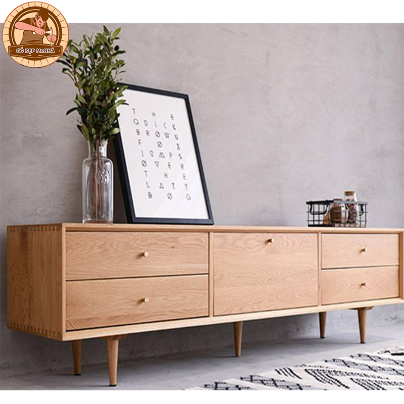Kệ Tivi KT05 chất liệu gỗ tự nhiên, bền đẹp