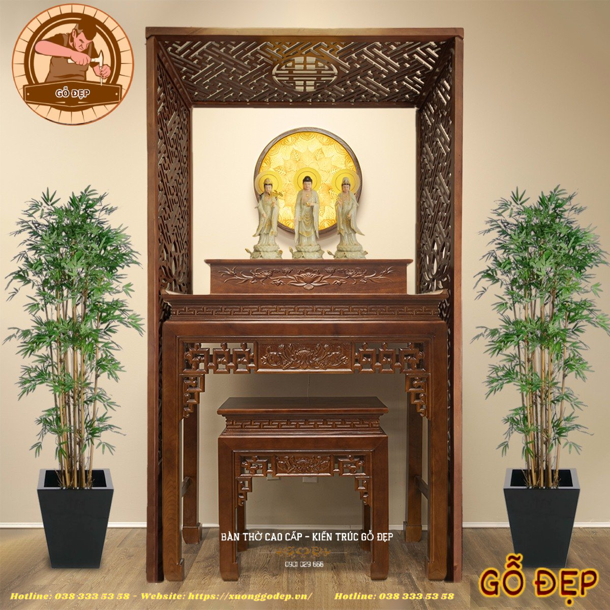 Bàn thờ phật cho nhà chung cư hiện đại