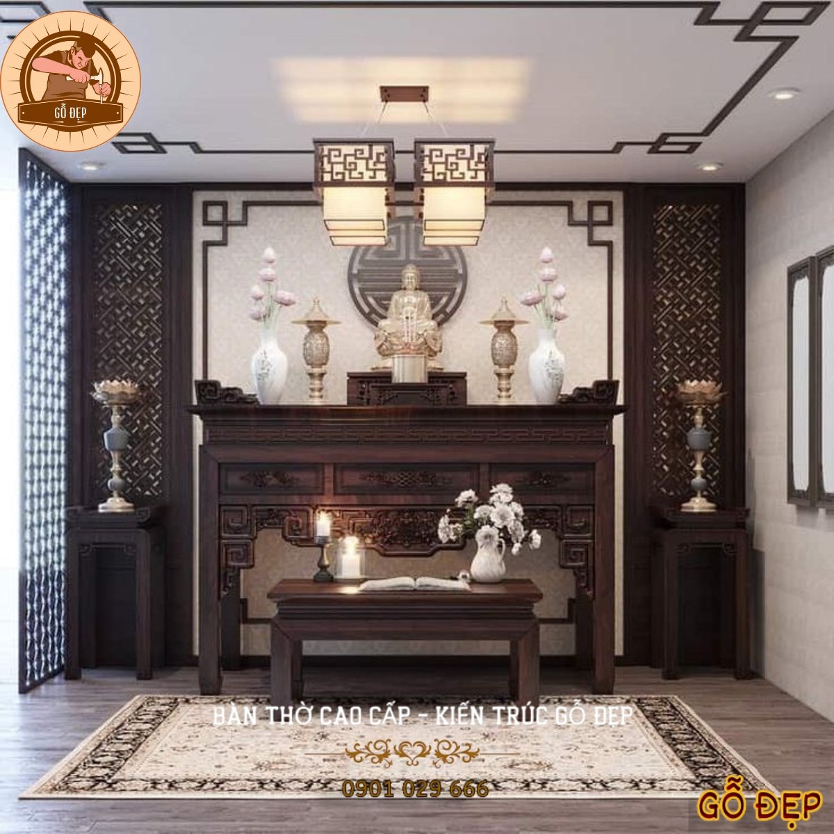 Thiết kế phòng thờ tân cổ điển