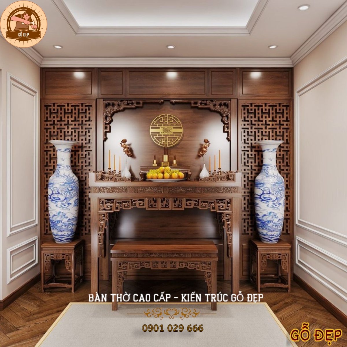 Mẫu bàn thờ truyền thống chuẩn phong thủy