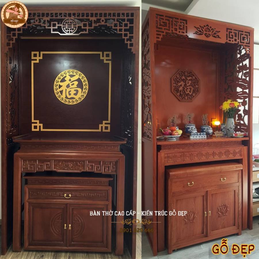 Phòng thờ Phật và gia tiên mang ý nghĩa tâm linh sâu sắc