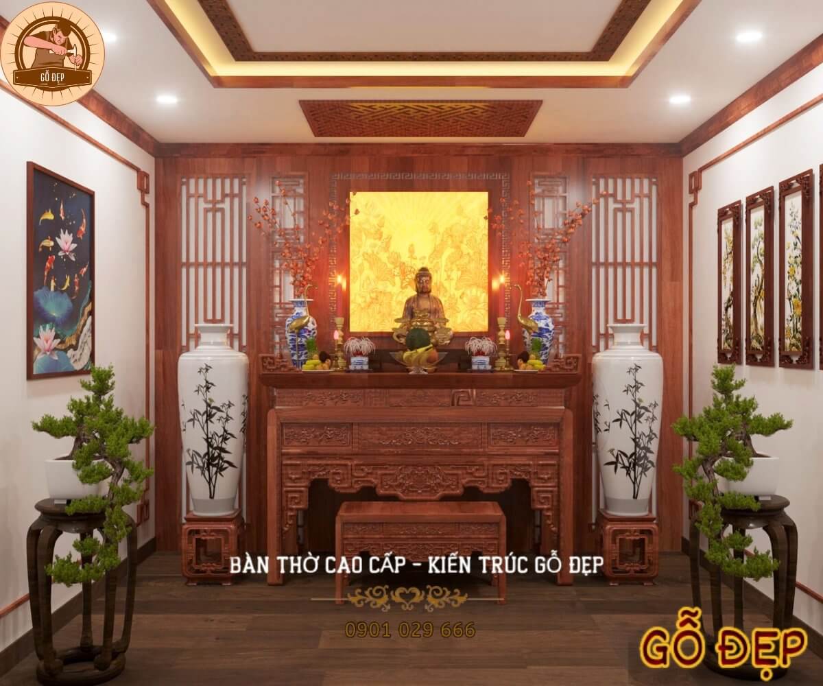 Mẫu bàn thờ Phật đẹp, trang nghiêm