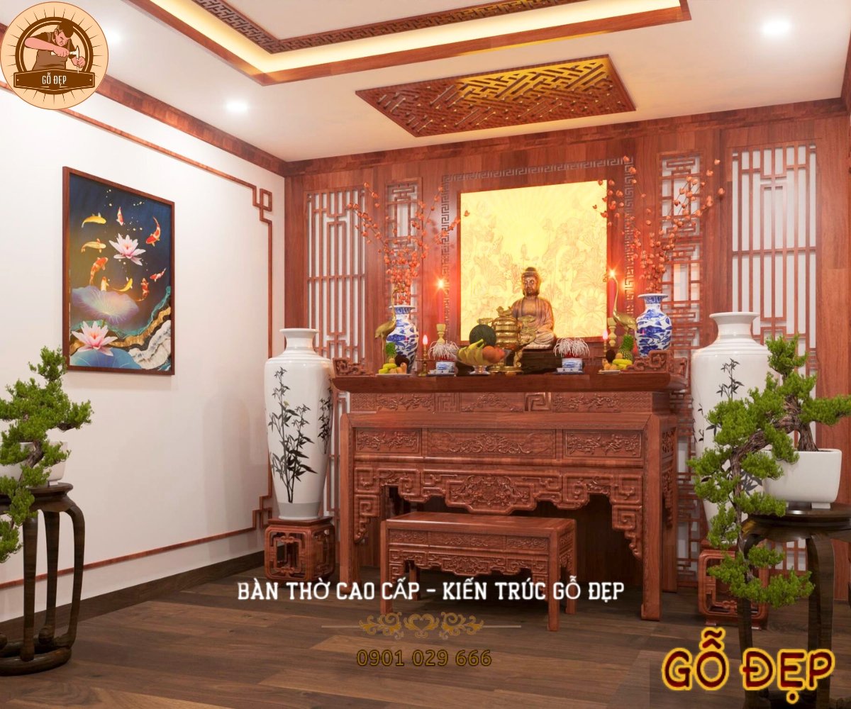 Mẫu phòng đọc kinh tạo cho gia chủ cảm giác thanh tịnh đặc biệt