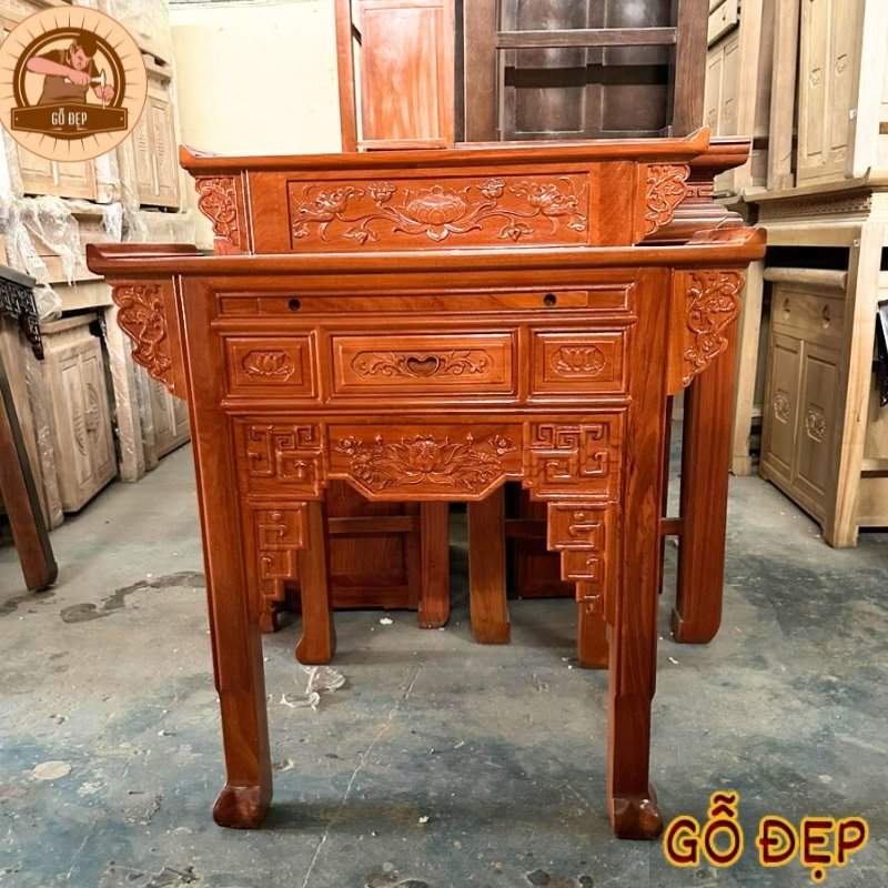 Mẫu bàn thờ gỗ mít thu hút may mắn tài lộc