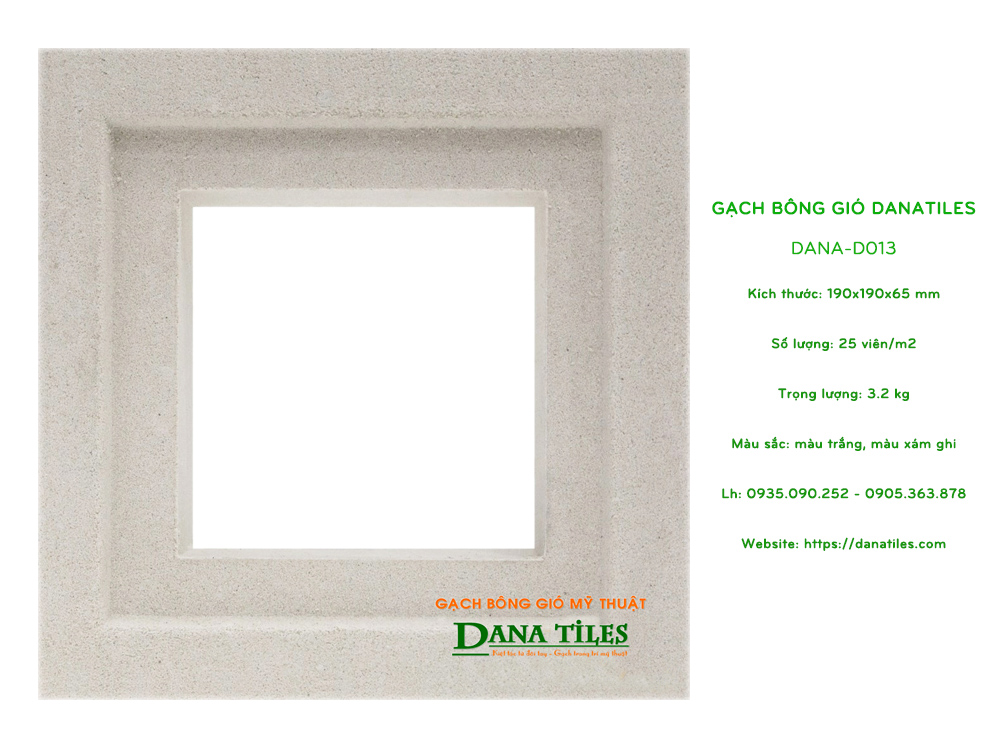 Gạch bông gió xi măng DanaTiles DANA-D07 màu trắng