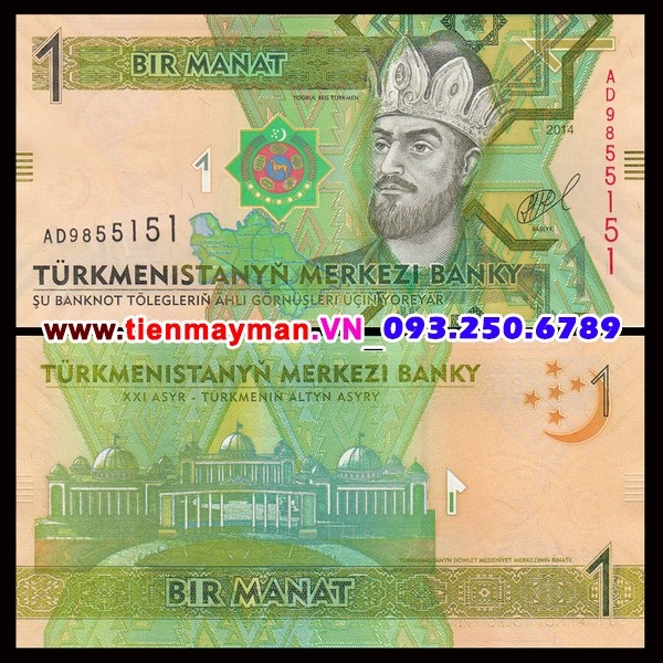 Tiền giấy Turkmenistan 1 Manat 2009 UNC
