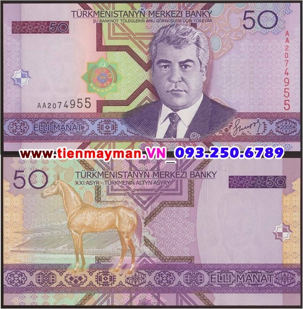 Tiền giấy Turkmenistan 50 Manat 2005 UNC