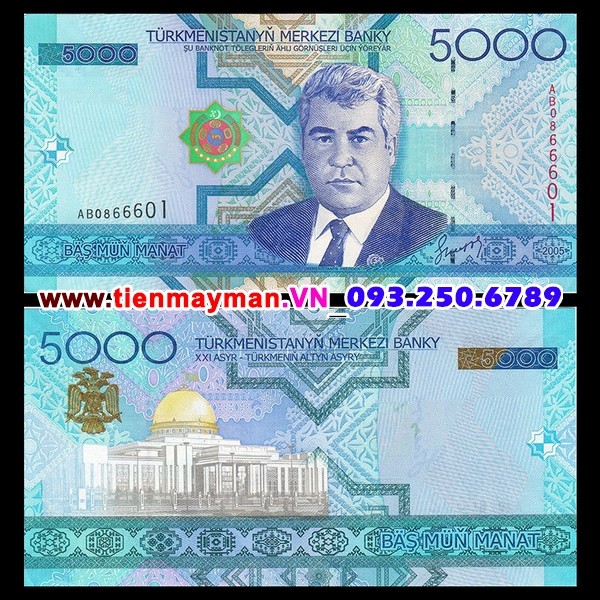 Tiền giấy Turkmenistan 5000 Manat 2005 UNC