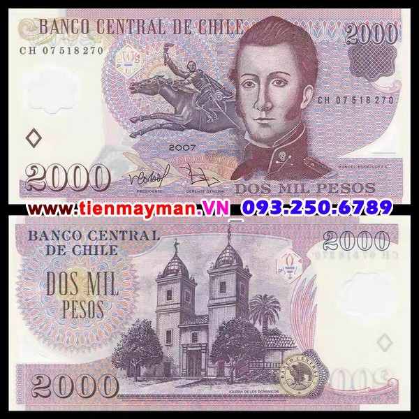 Tiền giấy Chile 2000 pesos 2004 UNC polymer