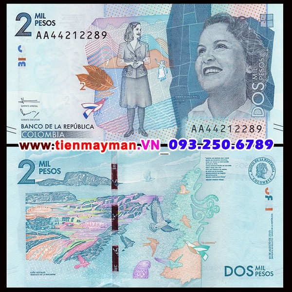 Tiền giấy Colombia 2000 Pesos 2016 UNC