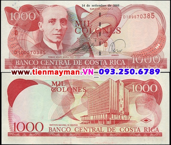 Tiền giấy Costa Rica 1000 Colones 2005 UNC