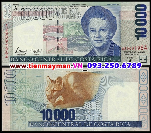 Tiền giấy Costa Rica 10000 Colones 2005 UNC