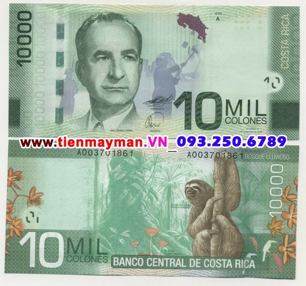 Tiền giấy Costa Rica 10000 Colones 2012 UNC