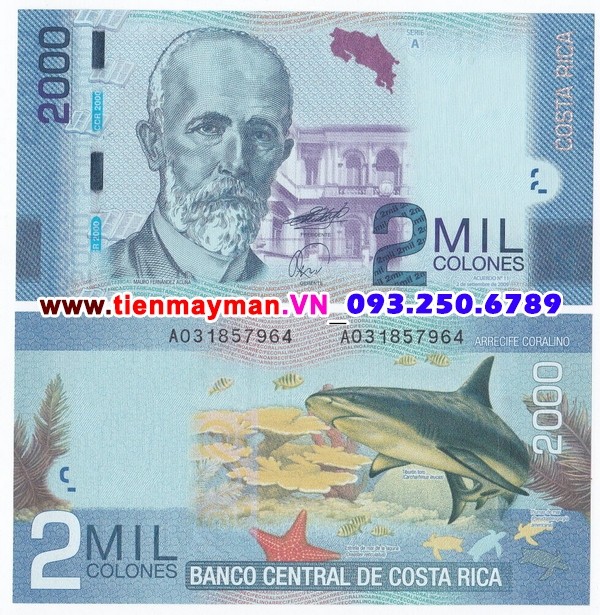 Tiền giấy Costa Rica 2000 Colones 2011 UNC