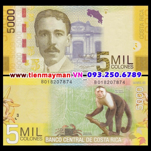 Tiền giấy Costa Rica 5000 Colones 2012 UNC