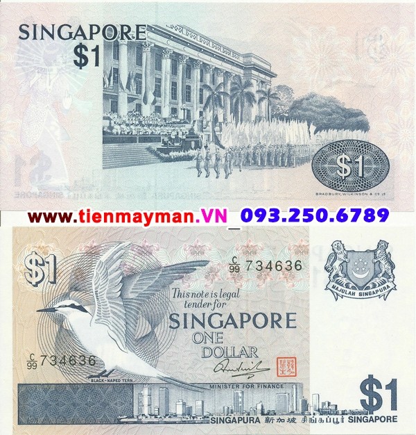 Tiền giấy Singapore 1 Dollar 1976 UNC