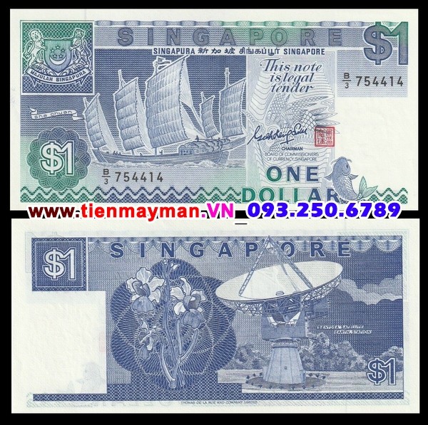 Tiền giấy Singapore 1 Dollar 1987 UNC