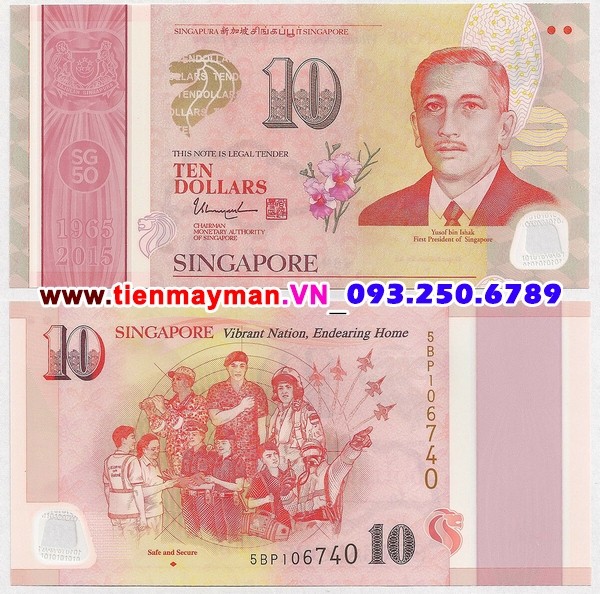Tiền giấy Singapore 10 Dollar 2015 UNC polymer - Quan tâm cộng đồng