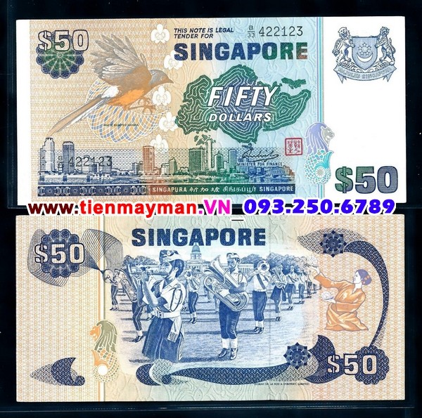 Tiền giấy Singapore 50 Dollar 1976 UNC