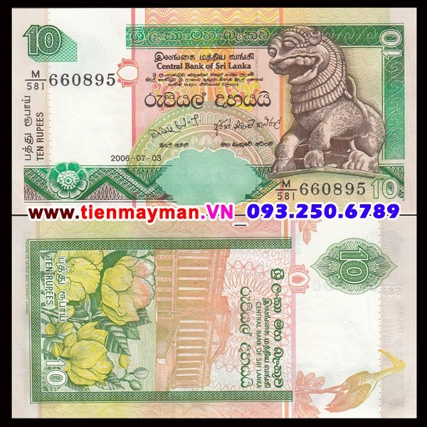 Tiền giấy Sri Lanka 10 Rupees 2006 UNC