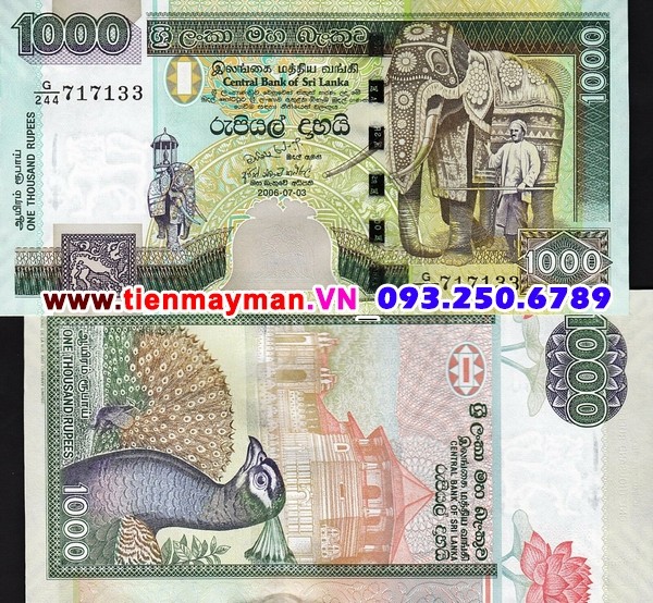 Tiền giấy Sri Lanka 1000 Rupees 2006 UNC