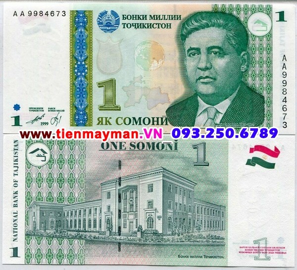 Tiền giấy Tajikistan 1 Somoni 1999 UNC
