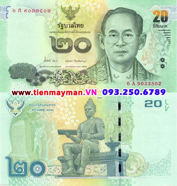 Tiền giấy Thailand 20 Baht 2013 UNC