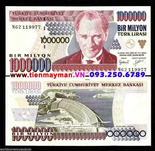 Tiền giấy 1000000 Lira 1995 UNC