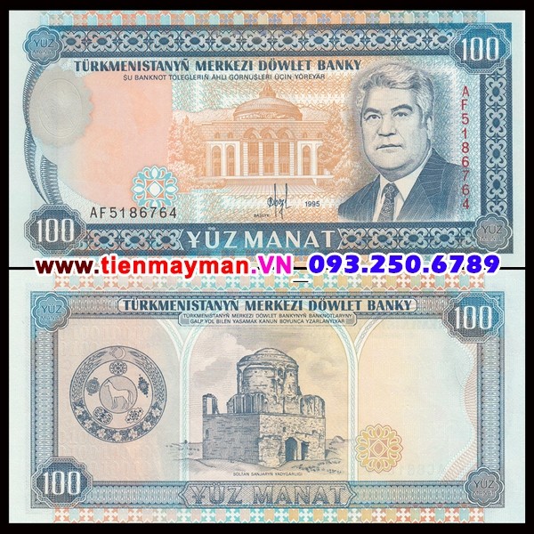 Tiền giấy Turkmenistan 100 Manat 1995 UNC