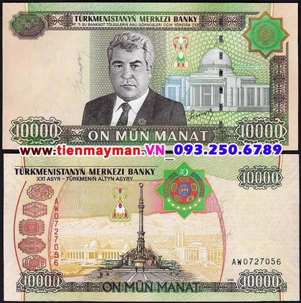 Tiền giấy Turkmenistan 10000 Manat 2005 UNC