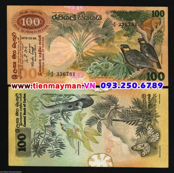 Tiền giấy Sri Lanka 100 Rupees 1979 UNC