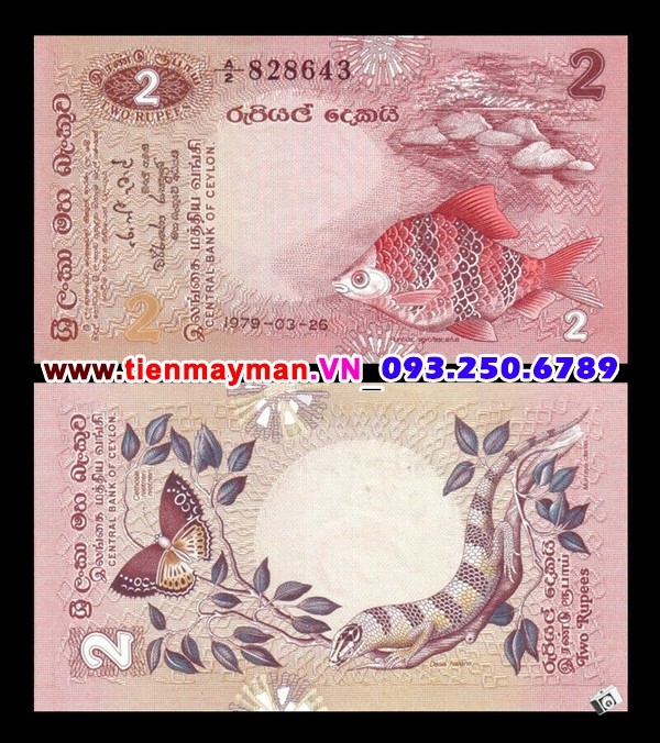 Tiền giấy Sri Lanka 2 Rupees 1979 UNC