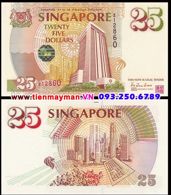 Tiền giấy Singapore 25 Dollar 1996 UNC