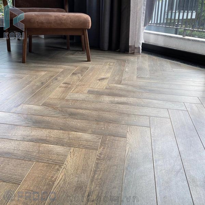 Lát sàn xương cá kiểu Herringbone