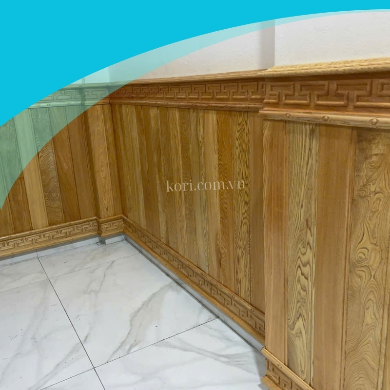 Ốp gỗ chân tường tự nhiên Pơmu