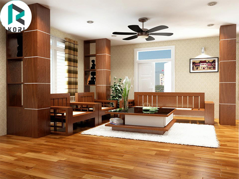 Sàn gỗ màu nâu sang trọng