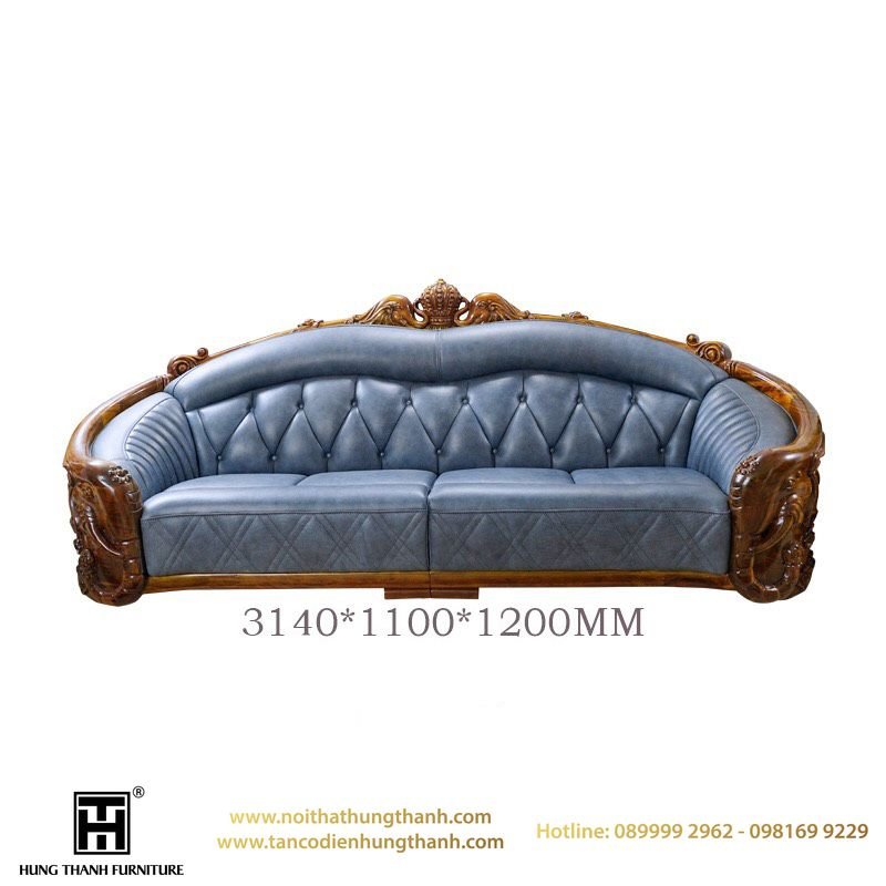 Bộ Ghế Sofa Da Bò Tót Nhập Khẩu Nguyên Chiếc  Phong Cách Quí Tộc